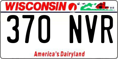 WI license plate 370NVR