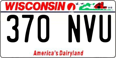 WI license plate 370NVU