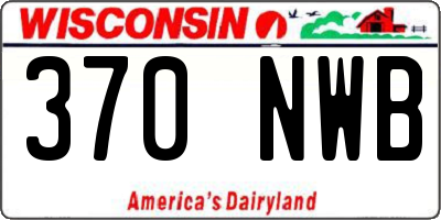 WI license plate 370NWB