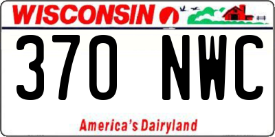 WI license plate 370NWC