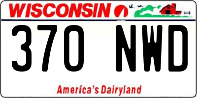 WI license plate 370NWD