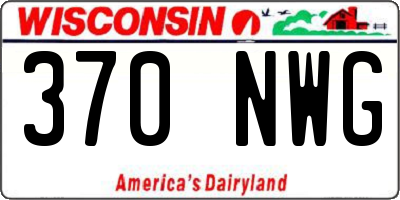 WI license plate 370NWG