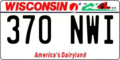 WI license plate 370NWI