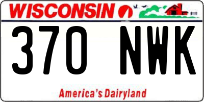 WI license plate 370NWK