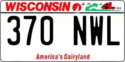 WI license plate 370NWL