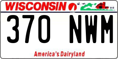 WI license plate 370NWM