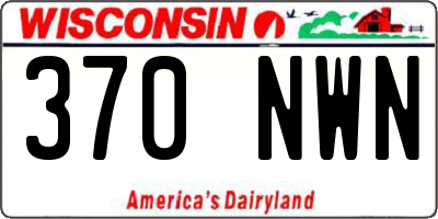 WI license plate 370NWN