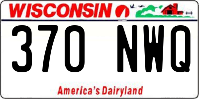 WI license plate 370NWQ