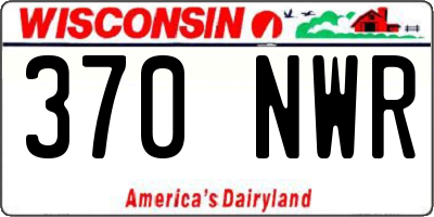 WI license plate 370NWR