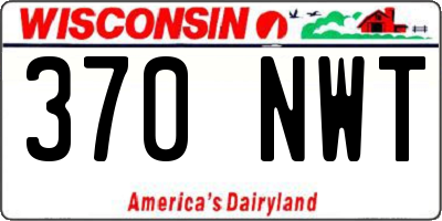 WI license plate 370NWT
