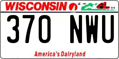 WI license plate 370NWU