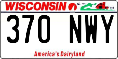 WI license plate 370NWY