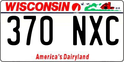 WI license plate 370NXC