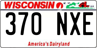 WI license plate 370NXE