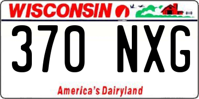 WI license plate 370NXG