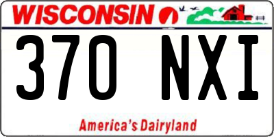 WI license plate 370NXI