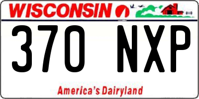 WI license plate 370NXP