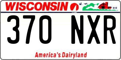 WI license plate 370NXR