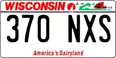 WI license plate 370NXS