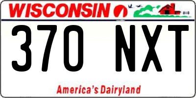WI license plate 370NXT