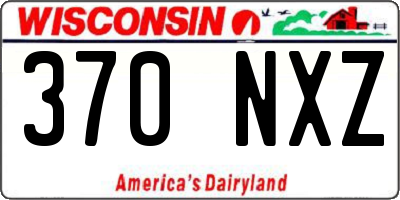 WI license plate 370NXZ