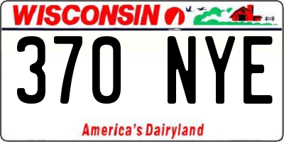 WI license plate 370NYE