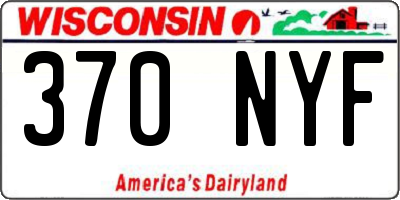 WI license plate 370NYF
