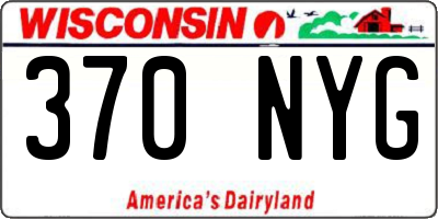 WI license plate 370NYG