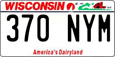 WI license plate 370NYM
