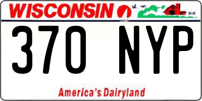 WI license plate 370NYP