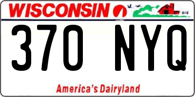 WI license plate 370NYQ