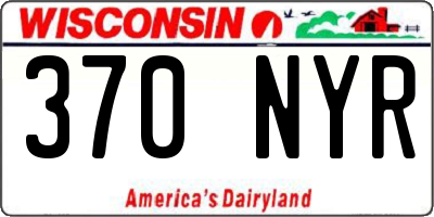 WI license plate 370NYR