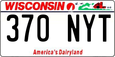 WI license plate 370NYT