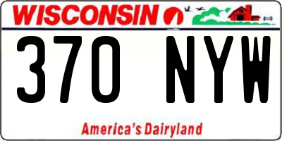WI license plate 370NYW