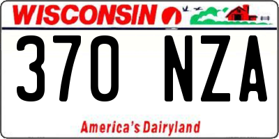 WI license plate 370NZA