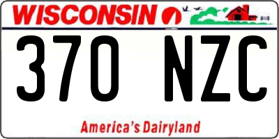 WI license plate 370NZC