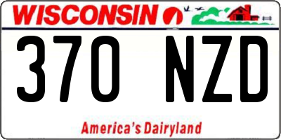 WI license plate 370NZD