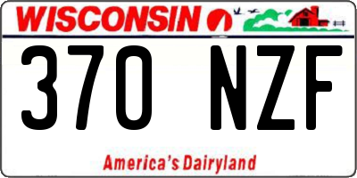 WI license plate 370NZF