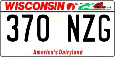 WI license plate 370NZG