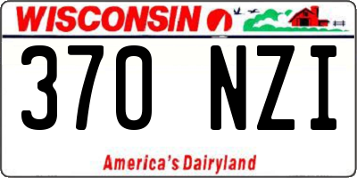 WI license plate 370NZI