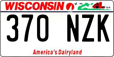 WI license plate 370NZK