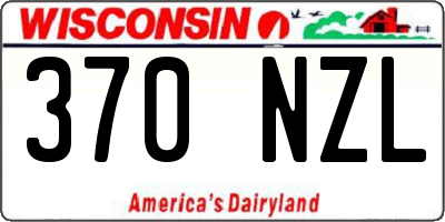 WI license plate 370NZL