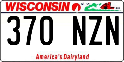 WI license plate 370NZN