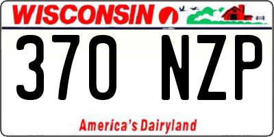 WI license plate 370NZP