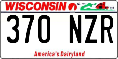 WI license plate 370NZR