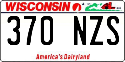 WI license plate 370NZS