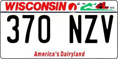 WI license plate 370NZV
