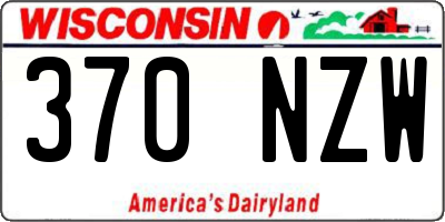 WI license plate 370NZW