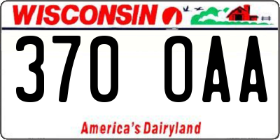 WI license plate 370OAA