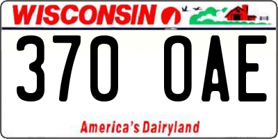 WI license plate 370OAE